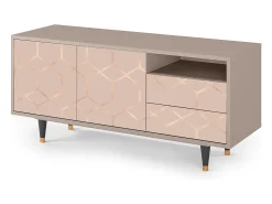 Mueble de TV - 125х56х41 cm - T7 - Rose Honeycomb, Latte^ Móvel De Tv