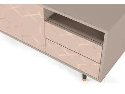 Mueble de TV - 125х56х41 cm - T7 - Rose Honeycomb, Latte^ Móvel De Tv