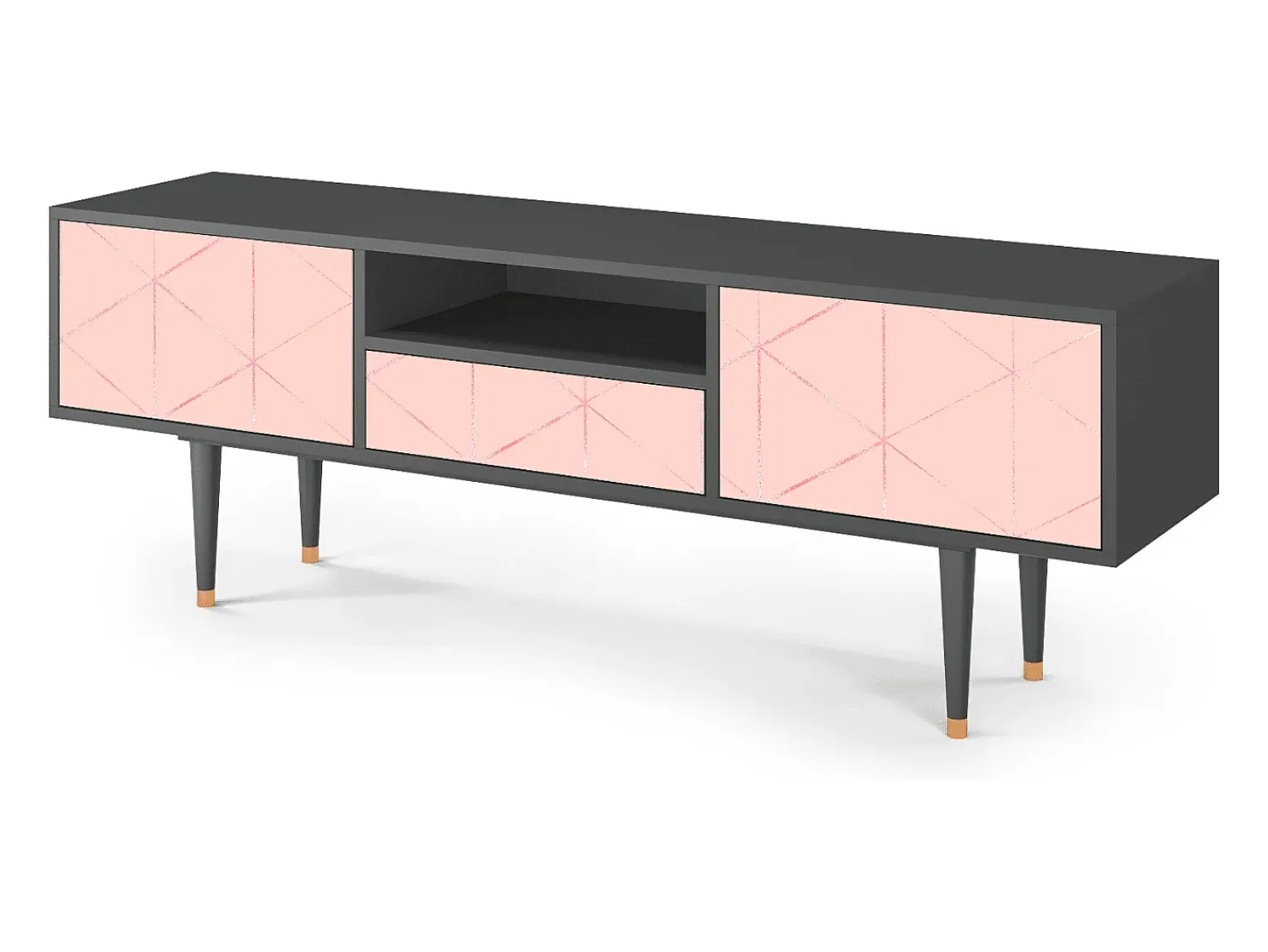 Mueble de TV - 170х59х41 cm - T6 - Rose Quartz, Antracite^ Móvel De Tv