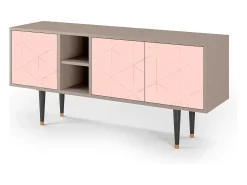 Móvel De Tv| Mueble de TV - 150х69х41 cm - T5 - Rose Quartz, Latte Bege