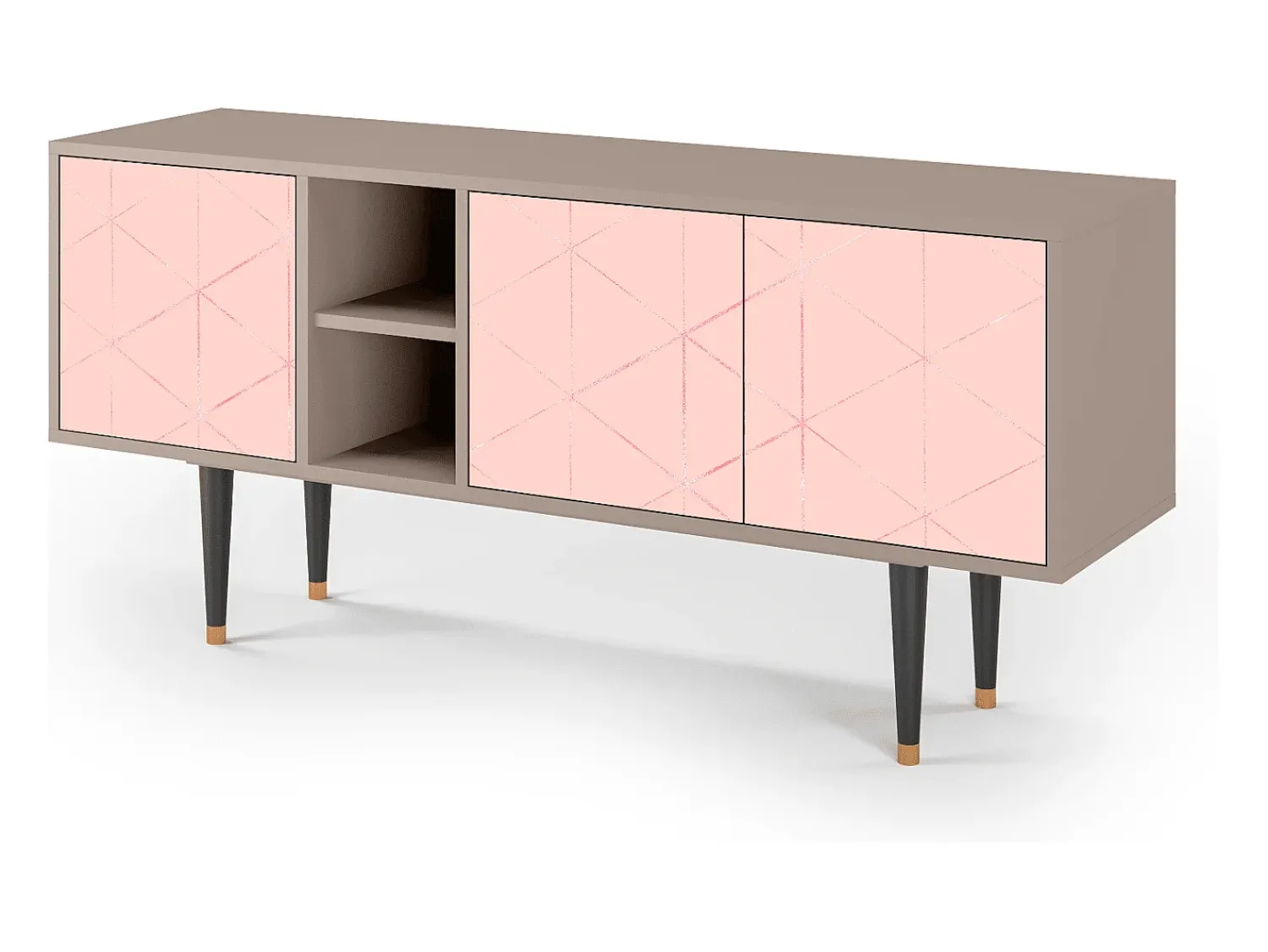 Móvel De Tv| Mueble de TV - 150х69х41 cm - T5 - Rose Quartz, Latte Bege