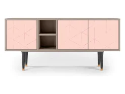 Móvel De Tv| Mueble de TV - 150х69х41 cm - T5 - Rose Quartz, Latte Bege