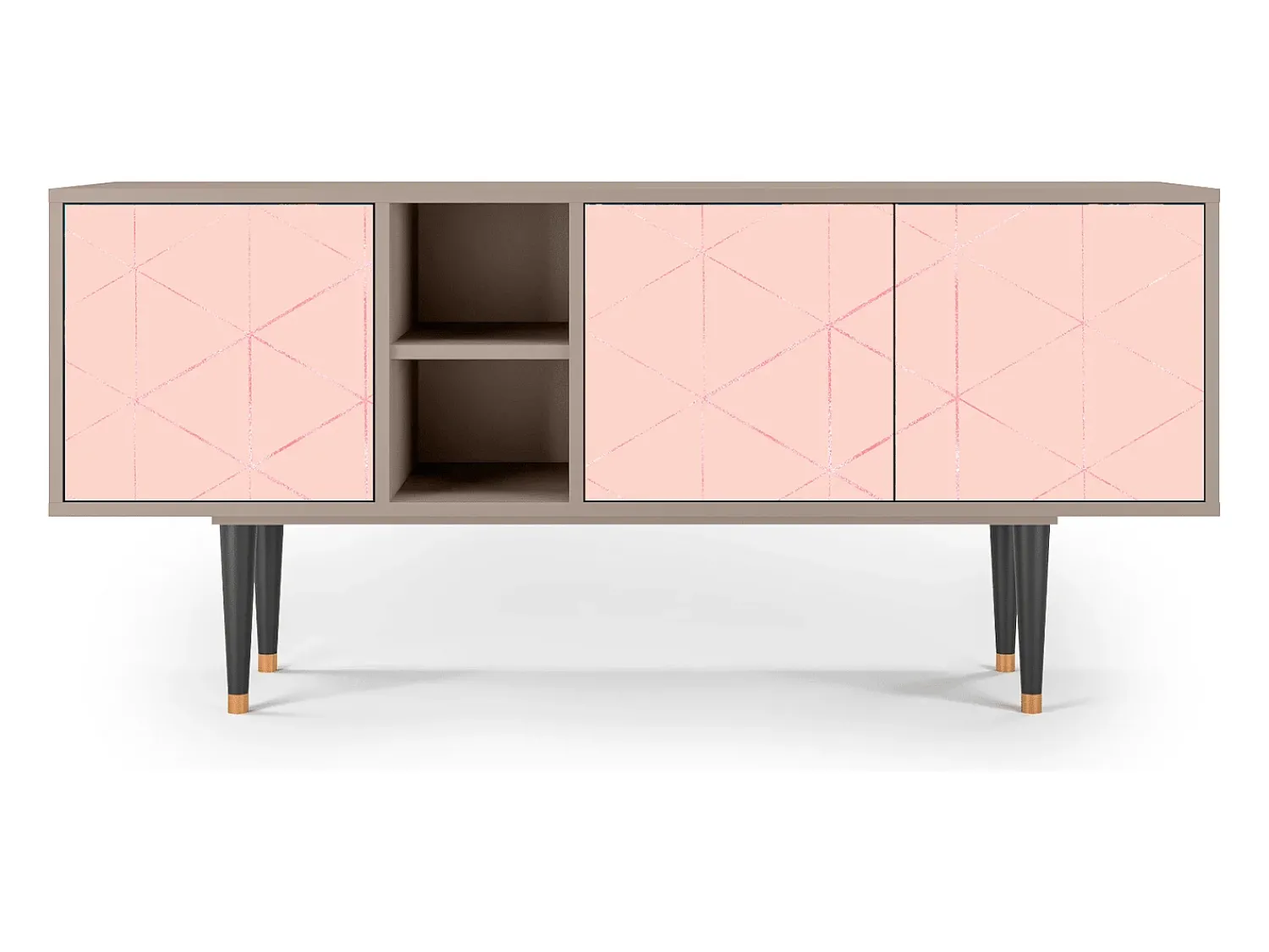 Móvel De Tv| Mueble de TV - 150х69х41 cm - T5 - Rose Quartz, Latte Bege