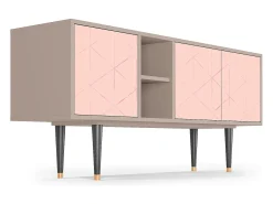 Móvel De Tv| Mueble de TV - 150х69х41 cm - T5 - Rose Quartz, Latte Bege