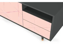 Móvel De Tv| Mueble de TV - 125х56х41 cm - T7 - Rose Quartz, Antracite Cinza antracite