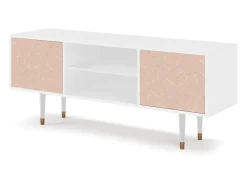 Móvel De Tv| Mueble de TV - 170х69х48 cm - T2 - Rose Honeycomb, Branco Bege