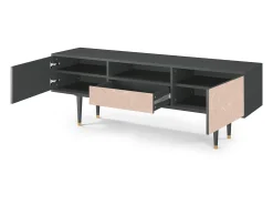 Móvel De Tv| Mueble de TV - 170х59х41 cm - T6 - Rose Honeycomb, Antracite Cinza antracite