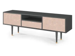 Móvel De Tv| Mueble de TV - 170х59х41 cm - T6 - Rose Honeycomb, Antracite Cinza antracite