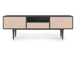 Móvel De Tv| Mueble de TV - 170х59х41 cm - T6 - Rose Honeycomb, Antracite Cinza antracite
