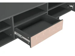 Móvel De Tv| Mueble de TV - 170х59х41 cm - T6 - Rose Honeycomb, Antracite Cinza antracite
