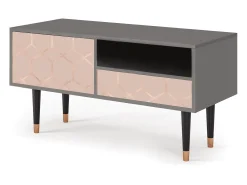 Mueble de TV - 115х59х48 cm - T3 - Rose Honeycomb, Cinza^ Móvel De Tv