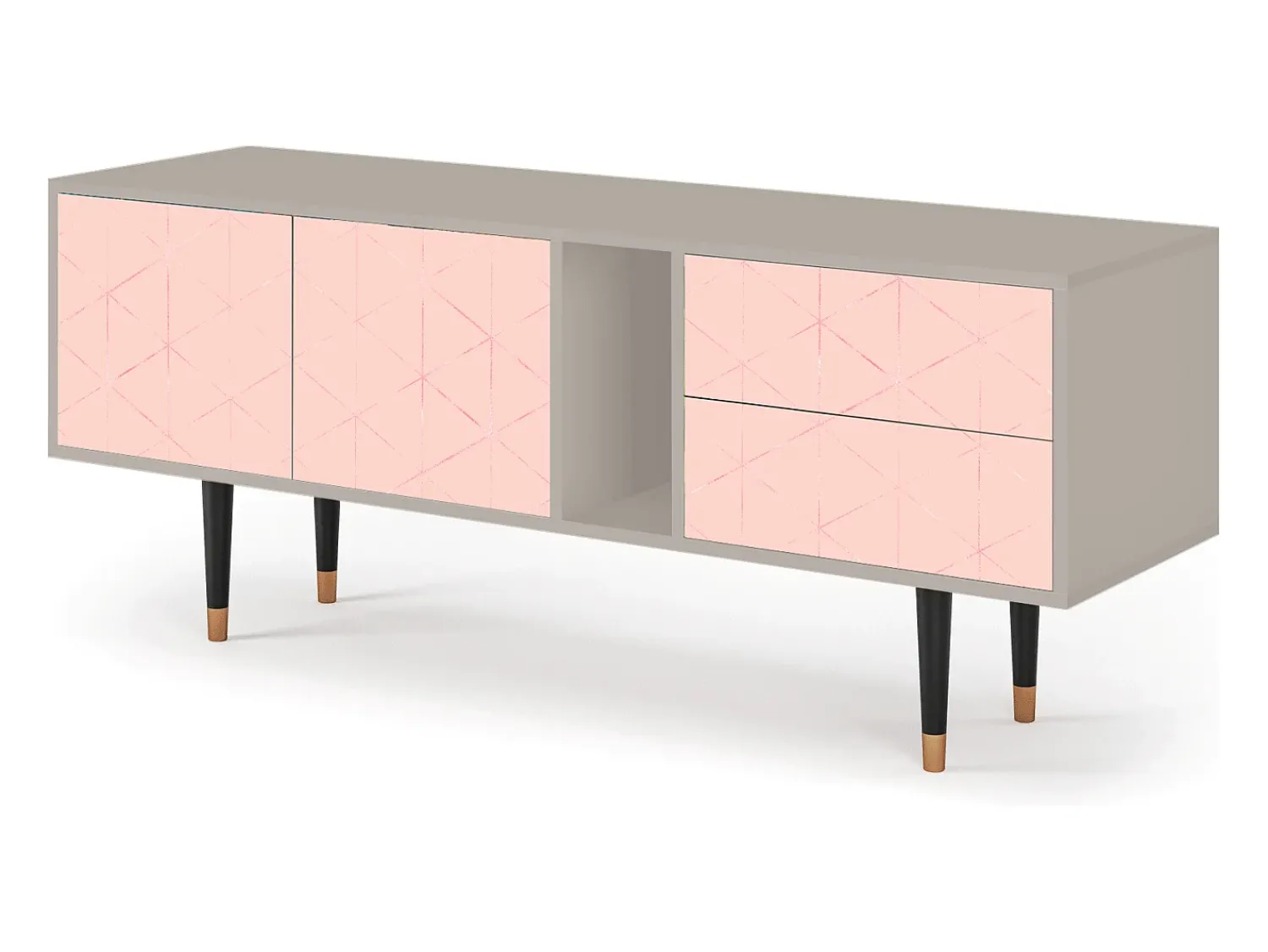 Móvel De Tv* Mueble de TV - 170х69х48 cm - T1 - Rose Quartz, Areia Bege