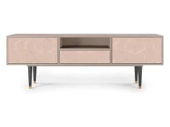 New Mueble de TV - 170х59х41 cm - T6 - Rose Honeycomb, Latte Bege