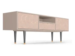 New Mueble de TV - 170х59х41 cm - T6 - Rose Honeycomb, Latte Bege