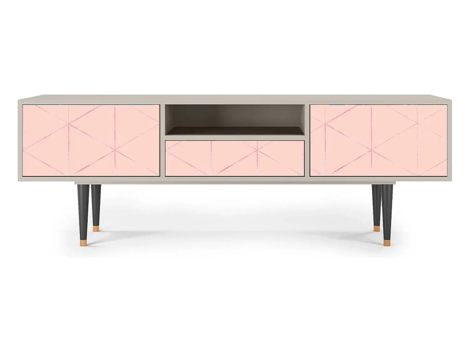 Móvel De Tv| Mueble de TV - 170х59х41 cm - T6 - Rose Quartz, Areia Bege