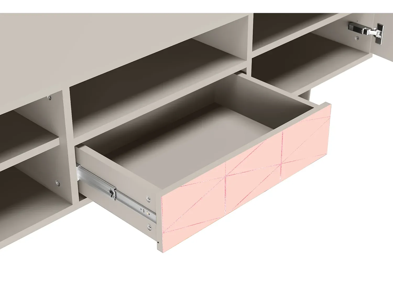 Móvel De Tv| Mueble de TV - 170х59х41 cm - T6 - Rose Quartz, Areia Bege