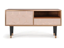 Sale Mueble de TV - 115х59х48 cm - T3 - Rose Honeycomb, Nogueira Castanho