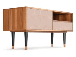Sale Mueble de TV - 115х59х48 cm - T3 - Rose Honeycomb, Nogueira Castanho