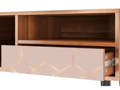 Sale Mueble de TV - 115х59х48 cm - T3 - Rose Honeycomb, Nogueira Castanho