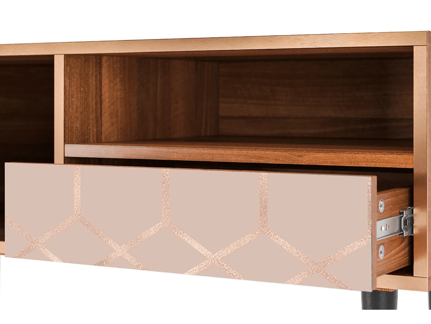 Sale Mueble de TV - 115х59х48 cm - T3 - Rose Honeycomb, Nogueira Castanho