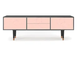 Móvel De Tv| Mueble de TV - 170х59х48 cm - T4 - Rose Quartz, Antracite Cinza antracite