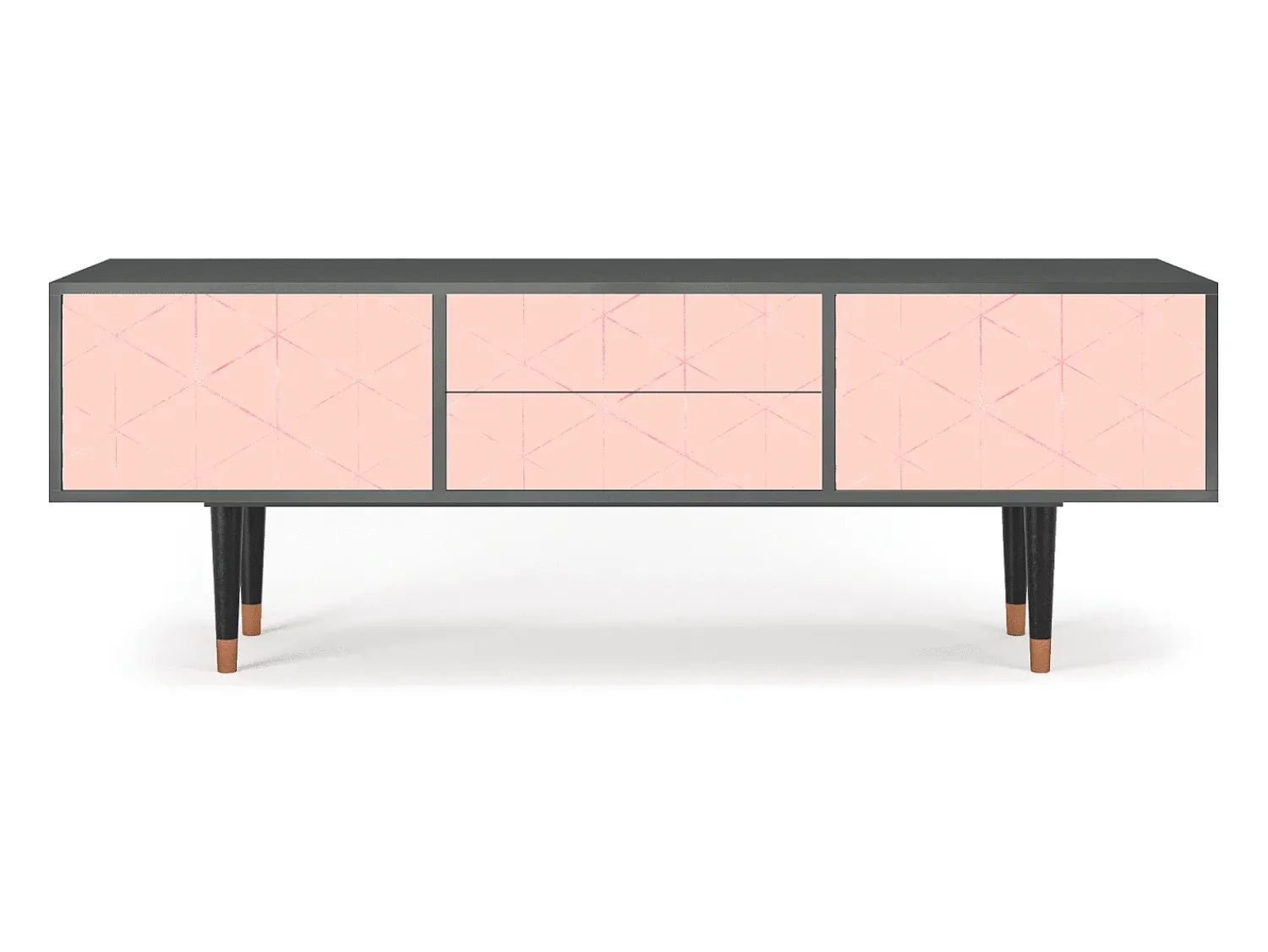 Móvel De Tv| Mueble de TV - 170х59х48 cm - T4 - Rose Quartz, Antracite Cinza antracite