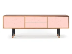 Móvel De Tv| Mueble de TV - 170х59х48 cm - T4 - Rose Quartz, Nogueira Castanho