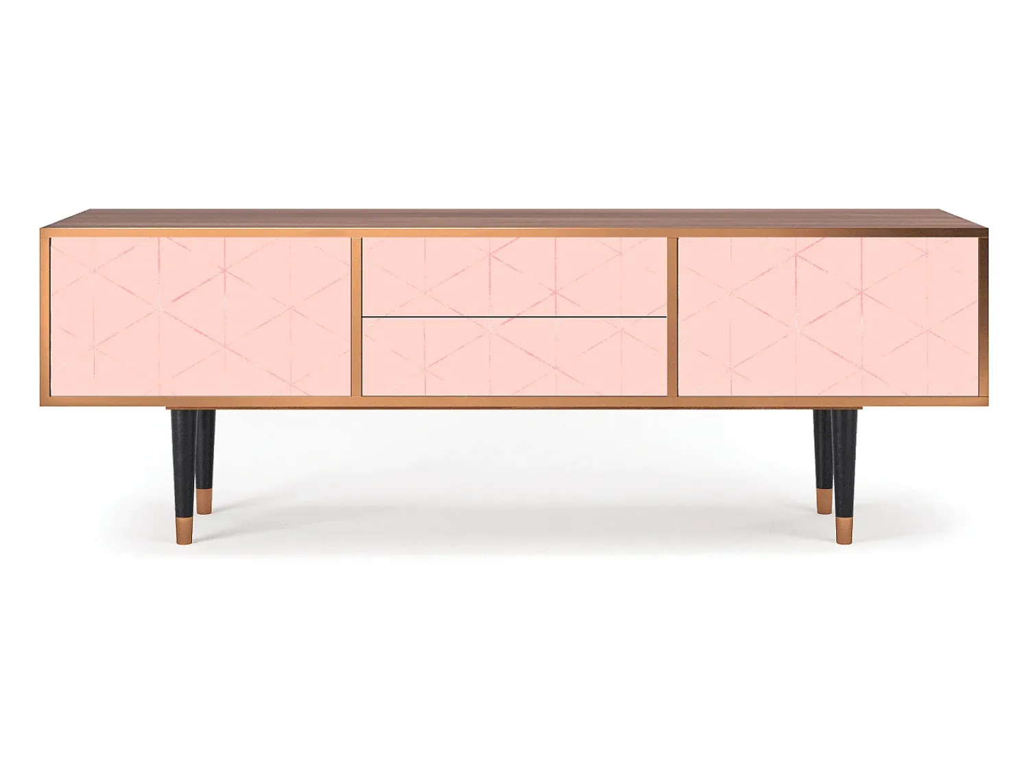 Móvel De Tv| Mueble de TV - 170х59х48 cm - T4 - Rose Quartz, Nogueira Castanho