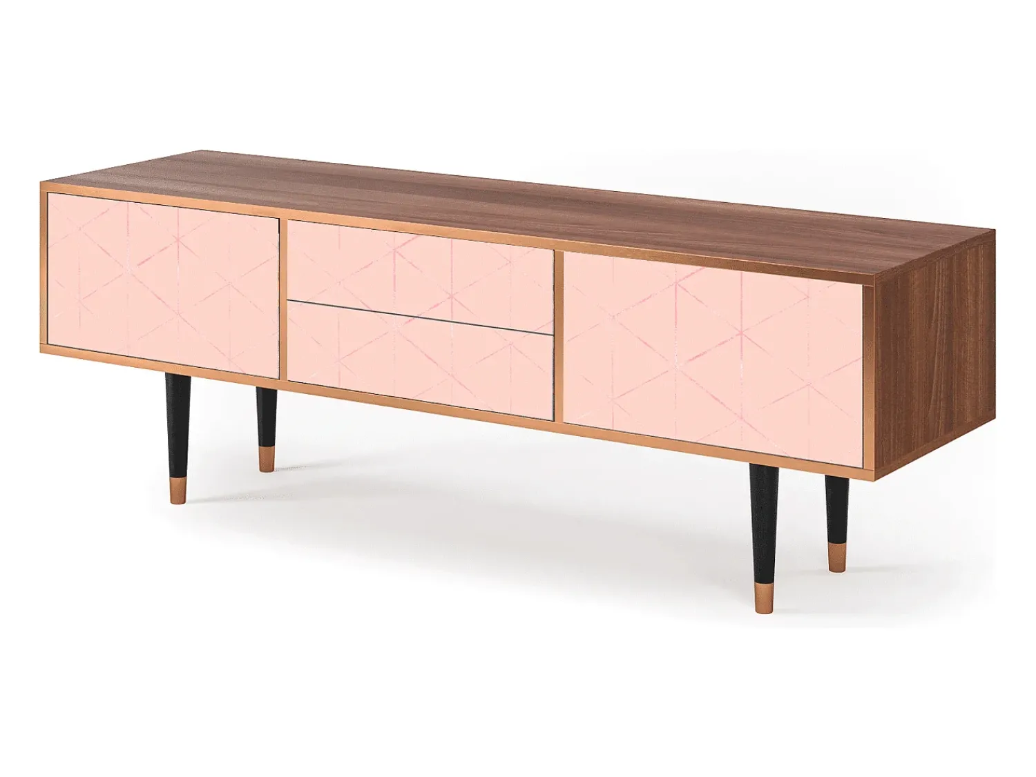 Móvel De Tv| Mueble de TV - 170х59х48 cm - T4 - Rose Quartz, Nogueira Castanho