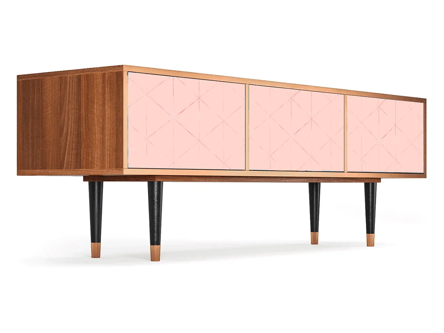 Móvel De Tv| Mueble de TV - 170х59х48 cm - T4 - Rose Quartz, Nogueira Castanho