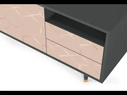 Móvel De Tv| Mueble de TV - 125х56х41 cm - T7 - Rose Honeycomb, Antracite Cinza antracite