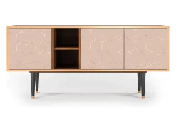 Móvel De Tv* Mueble de TV - 150х69х41 cm - T5 - Rose Honeycomb, Nogueira Castanho
