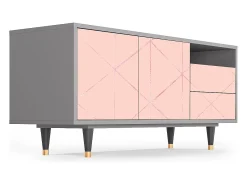 Móvel De Tv| Mueble de TV - 125х56х41 cm - T7 - Rose Quartz, Cinza Cinzento