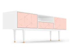 Mueble de TV - 170х59х41 cm - T6 - Rose Quartz, Branco^ Móvel De Tv