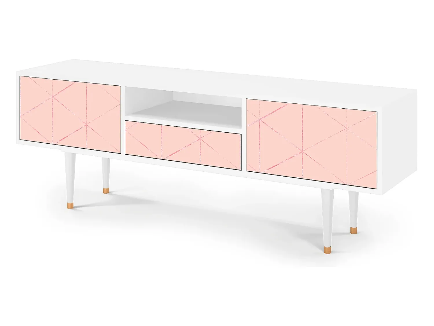Mueble de TV - 170х59х41 cm - T6 - Rose Quartz, Branco^ Móvel De Tv