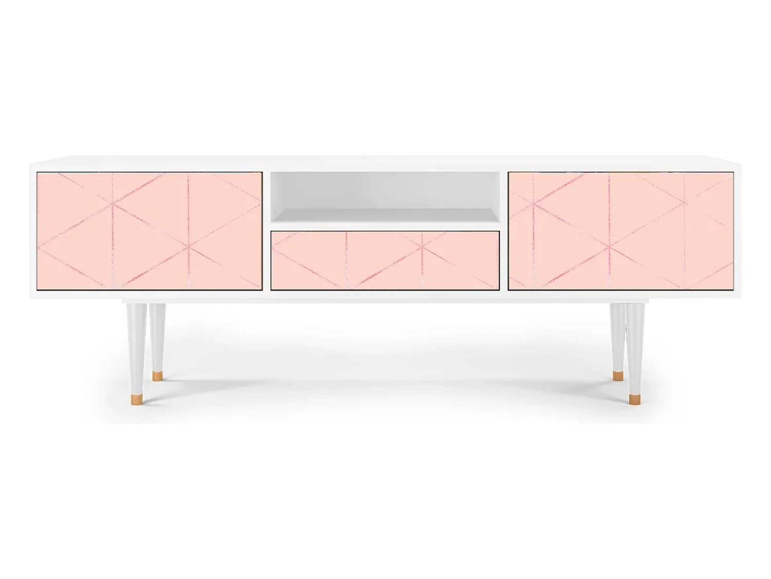 Mueble de TV - 170х59х41 cm - T6 - Rose Quartz, Branco^ Móvel De Tv