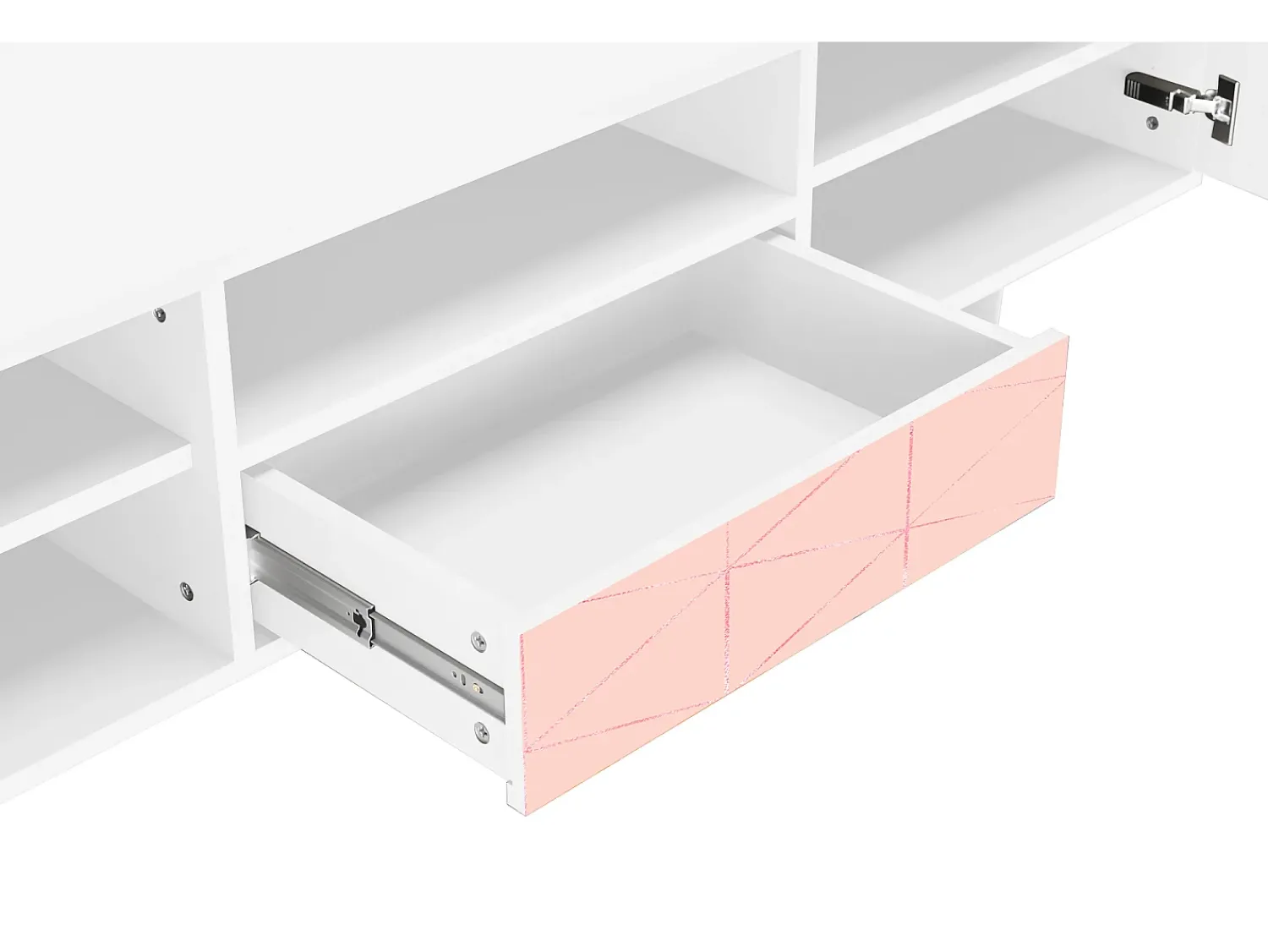 Mueble de TV - 170х59х41 cm - T6 - Rose Quartz, Branco^ Móvel De Tv
