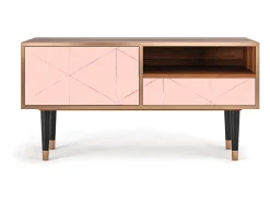 Mueble de TV - 115х59х48 cm - T3 - Rose Quartz, Nogueira^ Móvel De Tv