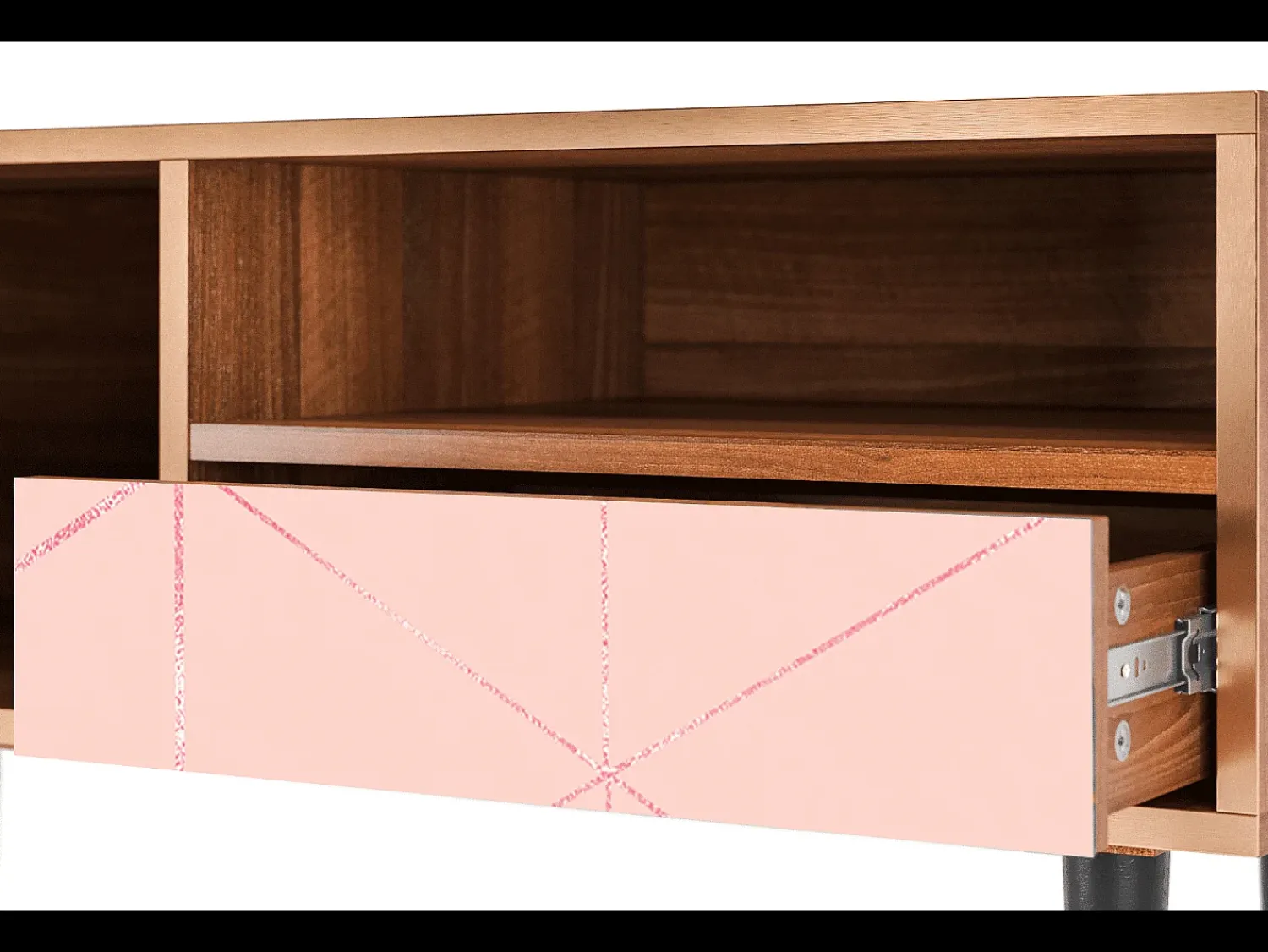 Mueble de TV - 115х59х48 cm - T3 - Rose Quartz, Nogueira^ Móvel De Tv