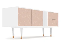 Mueble de TV - 170х69х48 cm - T1 - Rose Honeycomb, Branco^ Móvel De Tv