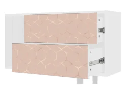 Mueble de TV - 170х69х48 cm - T1 - Rose Honeycomb, Branco^ Móvel De Tv