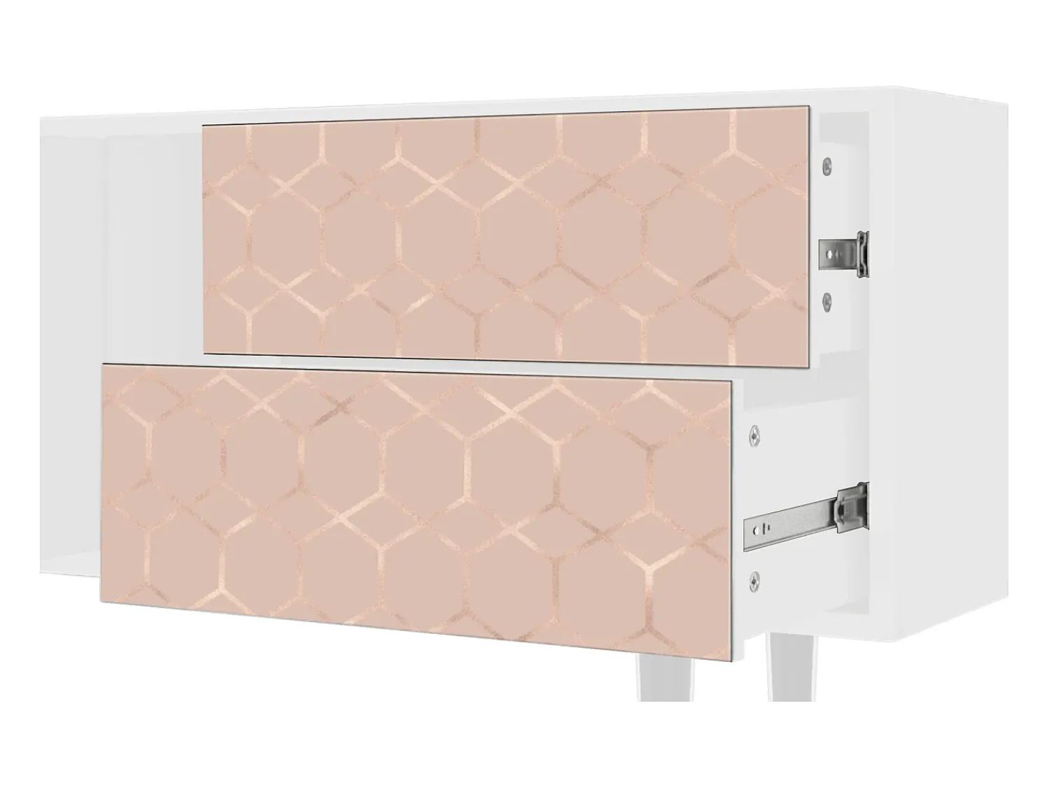 Mueble de TV - 170х69х48 cm - T1 - Rose Honeycomb, Branco^ Móvel De Tv