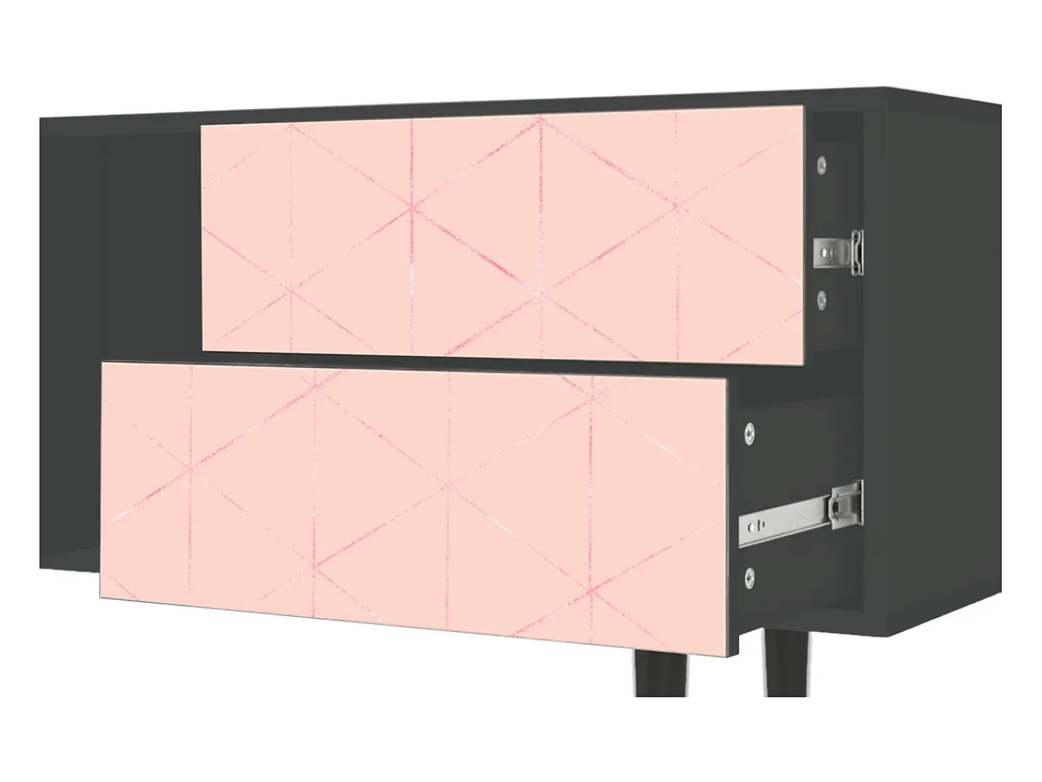 Móvel De Tv* Mueble de TV - 170х69х48 cm - T1 - Rose Quartz, Antracite Cinza antracite