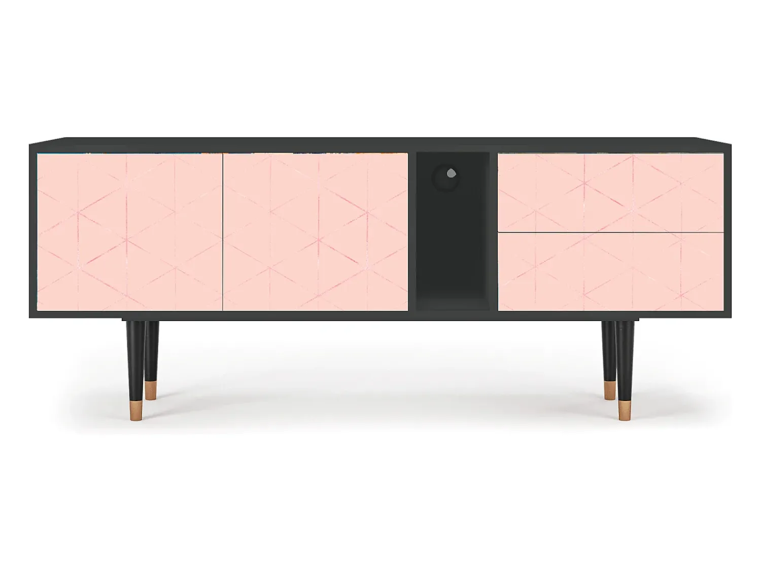 Móvel De Tv* Mueble de TV - 170х69х48 cm - T1 - Rose Quartz, Antracite Cinza antracite