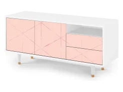 Móvel De Tv* Mueble de TV - 125х56х41 cm - T7 - Rose Quartz, Branco Bege