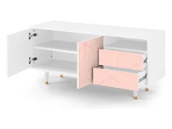 Móvel De Tv* Mueble de TV - 125х56х41 cm - T7 - Rose Quartz, Branco Bege