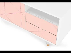 Móvel De Tv* Mueble de TV - 125х56х41 cm - T7 - Rose Quartz, Branco Bege