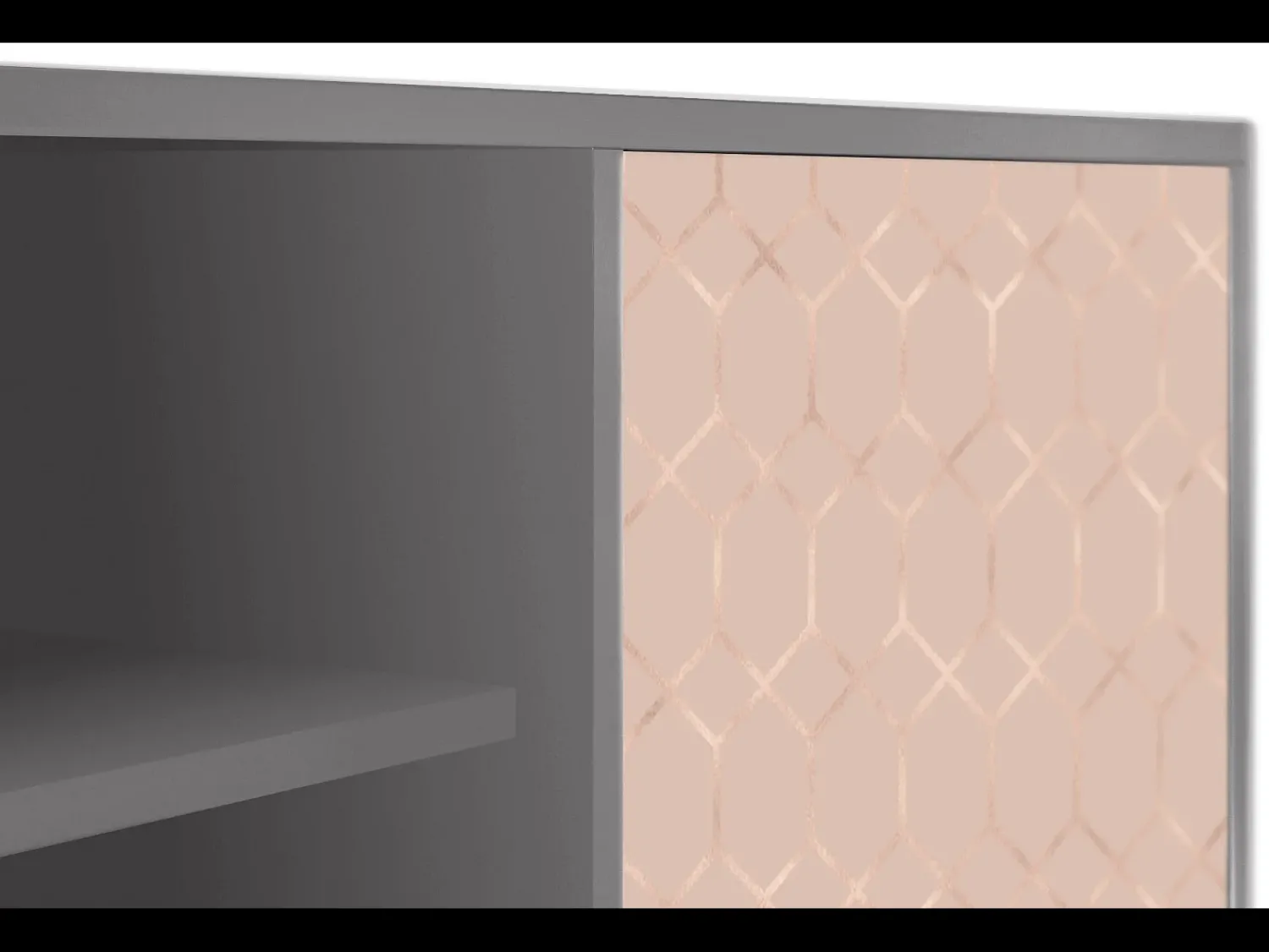 Online Mueble de TV - 170х69х48 cm - T2 - Rose Honeycomb, Cinza Cinzento