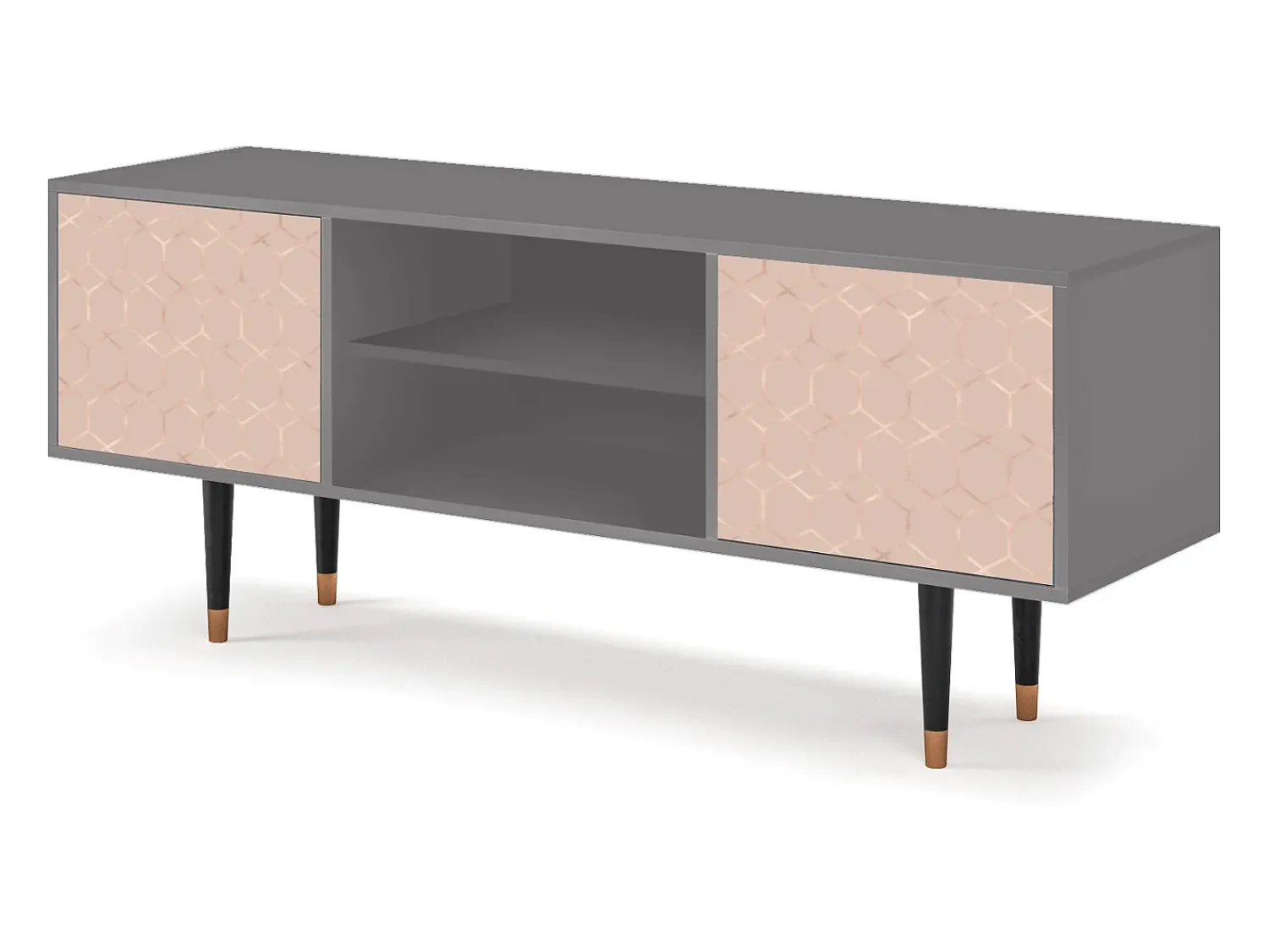 Online Mueble de TV - 170х69х48 cm - T2 - Rose Honeycomb, Cinza Cinzento