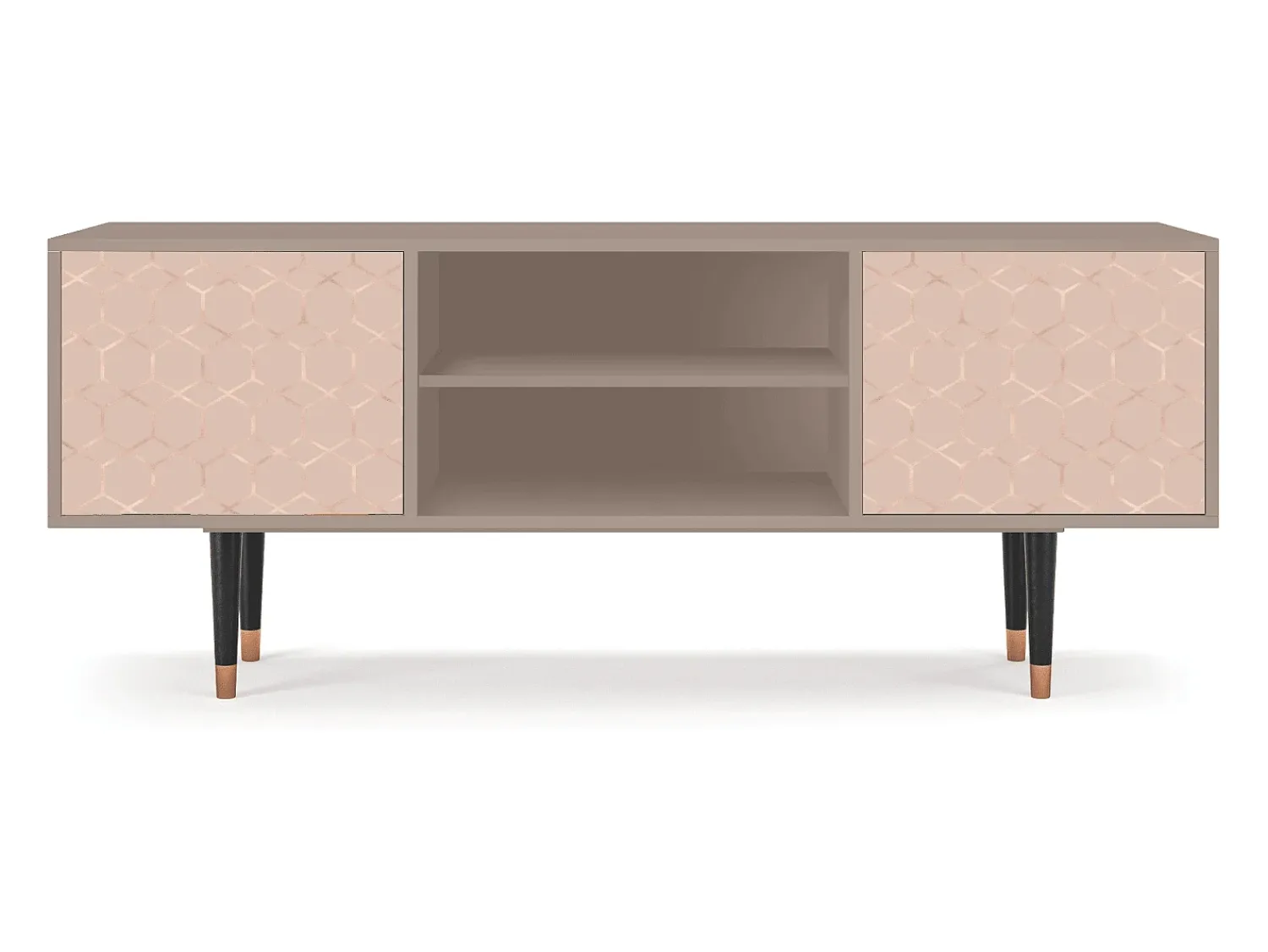 Móvel De Tv| Mueble de TV - 170х69х48 cm - T2 - Rose Honeycomb, Latte Bege